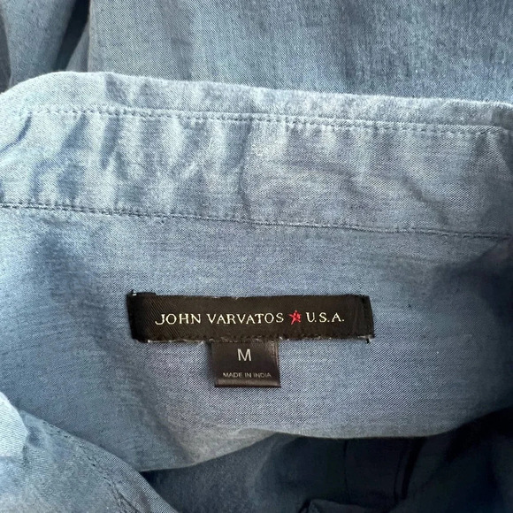 John Varvatos Star‎ Usa Short Sleeve Solid Shirt in Blue Size US Medium - Picture 11 of 12